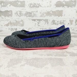 New Rothy's The Flat Grey Knit Round Toe Slip On Comfy Loafers F140
